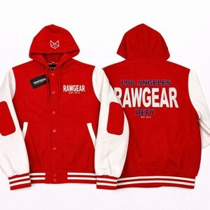🔥NWT! Rawgear Unisex Embroidered Varsity Letterman Jacket
